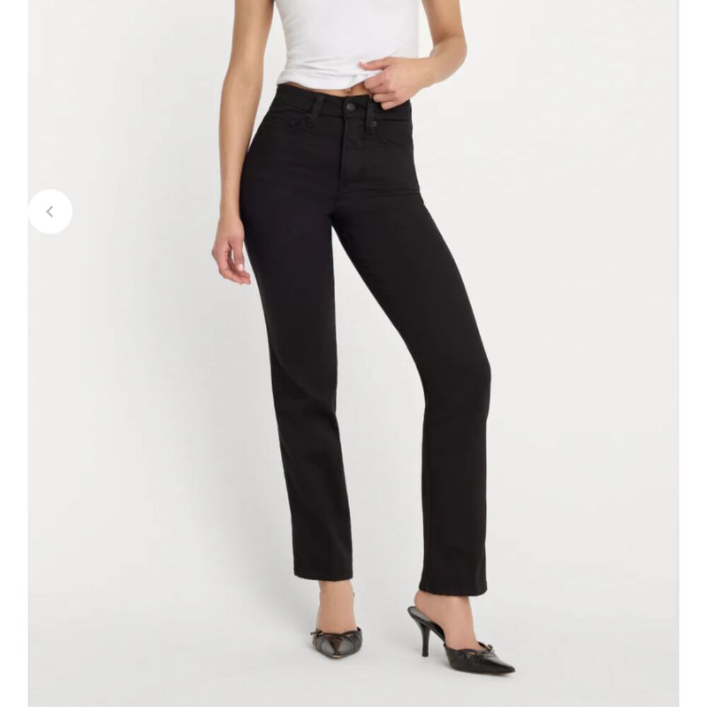 Good American Women's Jeans Good Curve High Rise Straight in Black001 size 4/27